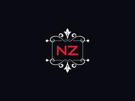 imagen minimalista del logotipo de nz, vector creativo del logotipo de la letra de lujo de nz