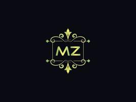 logotipo de lujo monogram mz, vector de plantilla de logotipo de letra mz abstracto