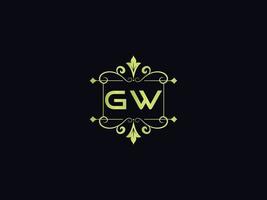 Premium Gw Logo Icon, Square Gw Luxury Minimalist Letter Logo Icon vector