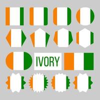 Ivory Flag Collection Figure Icons Set Vector