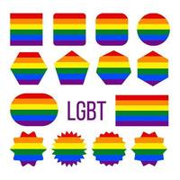 Lgbt Pride Flag Collection Figure Icons Set Vector