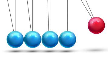 Pendulum Vector. Classic Pendulum With Metall Balls. Physics Motion. Business Leadership. Illustration