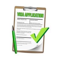 Visa Application List Of Paper Clipboard Vector