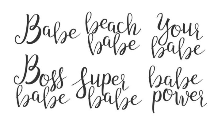 Modern Calligraphy Of Ink Baby Letters Vector