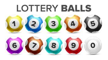 Balls With Numbers For Lottery Game Set Vector