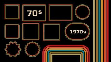 1970s Style Museum Picture Frames Vector Set
