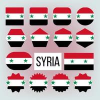 Syria Various Shapes Vector National Flags Set