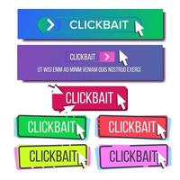 Collection Of Bright Button Clickbait Set Vector