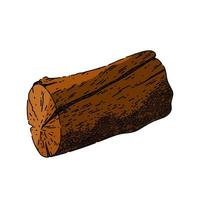 log wood sketch hand drawn vector