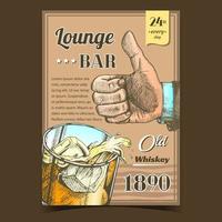whisky viejo salón bar publicidad banner vector