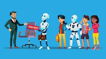 Unemployed Characters Waiting Interview Vector
