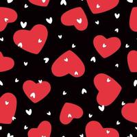 Seamless pattern with hearts. Valentine's day design. Vector illustration isolated on dark background.