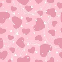 Seamless pattern with hearts. Valentine's day design. Vector illustration isolated on pink background.