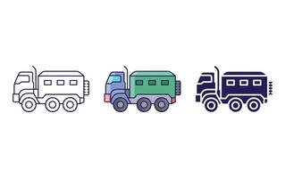 Military vehicle icon vector