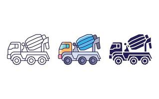 Mixer truck icon vector