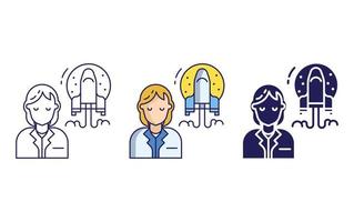 Woman Scientist icon vector