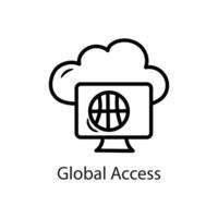 Global Access Outline Icon Design illustration. Data Symbol on White background EPS 10 File vector