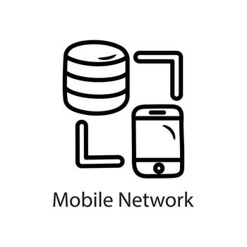 Mobile Network Outline Icon Design illustration. Data Symbol on White background EPS 10 File vector