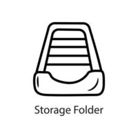 Storage Folder Outline Icon Design illustration. Data Symbol on White background EPS 10 File vector