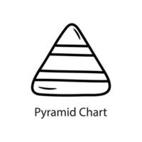 Pyramid Chart Outline Icon Design illustration. Data Symbol on White background EPS 10 File vector