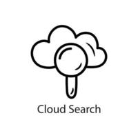 Cloud Search Outline Icon Design illustration. Data Symbol on White background EPS 10 File vector