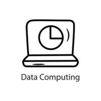 Data Computing Outline Icon Design illustration. Data Symbol on White background EPS 10 File vector