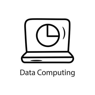 Data Computing Outline Icon Design illustration. Data Symbol on White background EPS 10 File