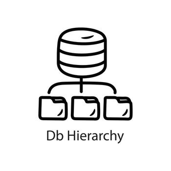 Db Hierarchy Outline Icon Design illustration. Data Symbol on White background EPS 10 File vector