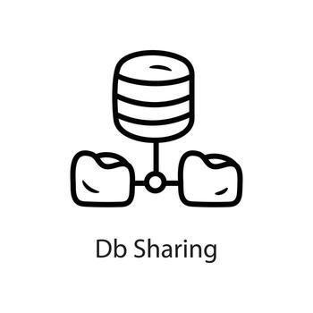 Db Sharing Outline Icon Design illustration. Data Symbol on White background EPS 10 File vector