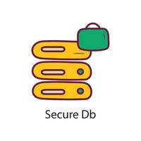 Secure Db Filled Outline Icon Design illustration. Data Symbol on White background EPS 10 File vector