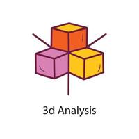 3d Analysis Filled Outline Icon Design illustration. Data Symbol on White background EPS 10 File vector