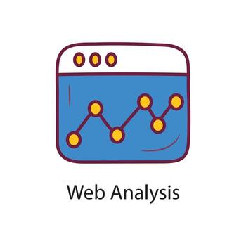 Web Analysis Filled Outline Icon Design illustration. Data Symbol on White background EPS 10 File vector