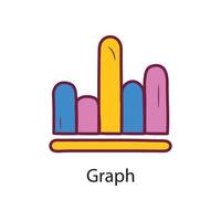 Graph Filled Outline Icon Design illustration. Data Symbol on White background EPS 10 File vector