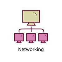 Networking Filled  Outline Icon Design illustration. Data Symbol on White background EPS 10 File vector