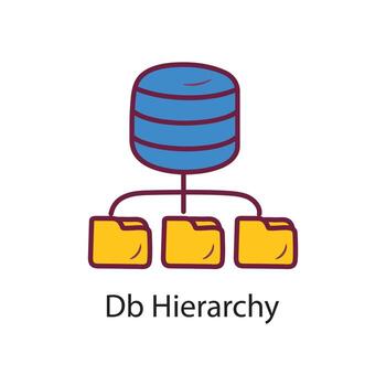 Db Hierarchy Filled  Outline Icon Design illustration. Data Symbol on White background EPS 10 File vector