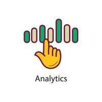 Analytics Filled Outline Icon Design illustration. Data Symbol on White background EPS 10 File vector