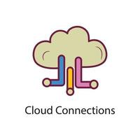 Cloud Connections Filled Outline Icon Design illustration. Data Symbol on White background EPS 10 File vector