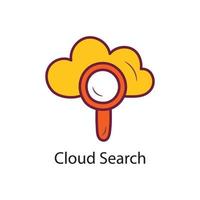 Cloud Search Filled Outline Icon Design illustration. Data Symbol on White background EPS 10 File vector