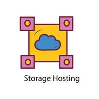 Storage Hosting Filled  Outline Icon Design illustration. Data Symbol on White background EPS 10 File vector