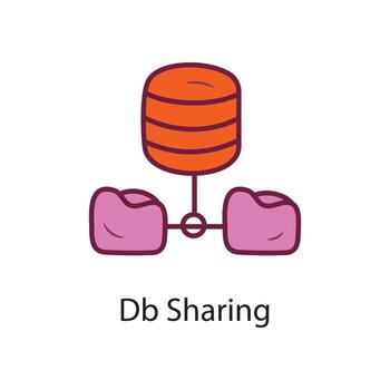 Db Sharing Filled  Outline Icon Design illustration. Data Symbol on White background EPS 10 File vector