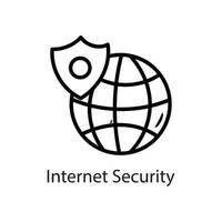 Internet Security Outline Icon Design illustration. Data Symbol on White background EPS 10 File vector