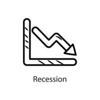 Recession Outline Icon Design illustration. Data Symbol on White background EPS 10 File vector