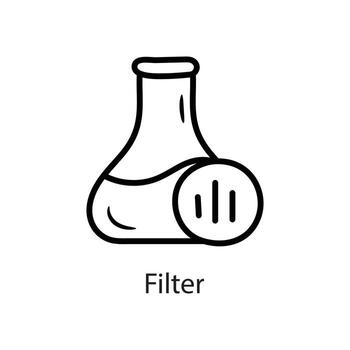 Filter Outline Icon Design illustration. Data Symbol on White background EPS 10 File vector