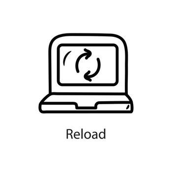 Reload Outline Icon Design illustration. Data Symbol on White background EPS 10 File vector
