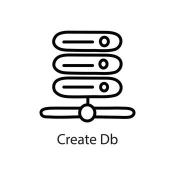 Create Db Outline Icon Design illustration. Data Symbol on White background EPS 10 File vector