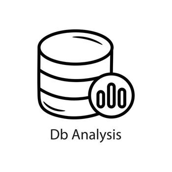 Db Analysis Outline Icon Design illustration. Data Symbol on White background EPS 10 File vector