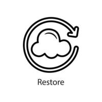 Restore Outline Icon Design illustration. Data Symbol on White background EPS 10 File vector