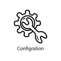 ilustración de diseño de icono de esquema de configuración. símbolo de datos en el archivo eps 10 de fondo blanco vector