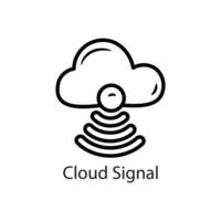 Cloud Signal Outline Icon Design illustration. Data Symbol on White background EPS 10 File vector