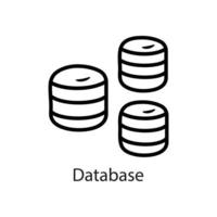 Database Outline Icon Design illustration. Data Symbol on White background EPS 10 File vector